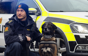 Politibetjent med politihund