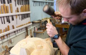 Treskjærer i arbeid 