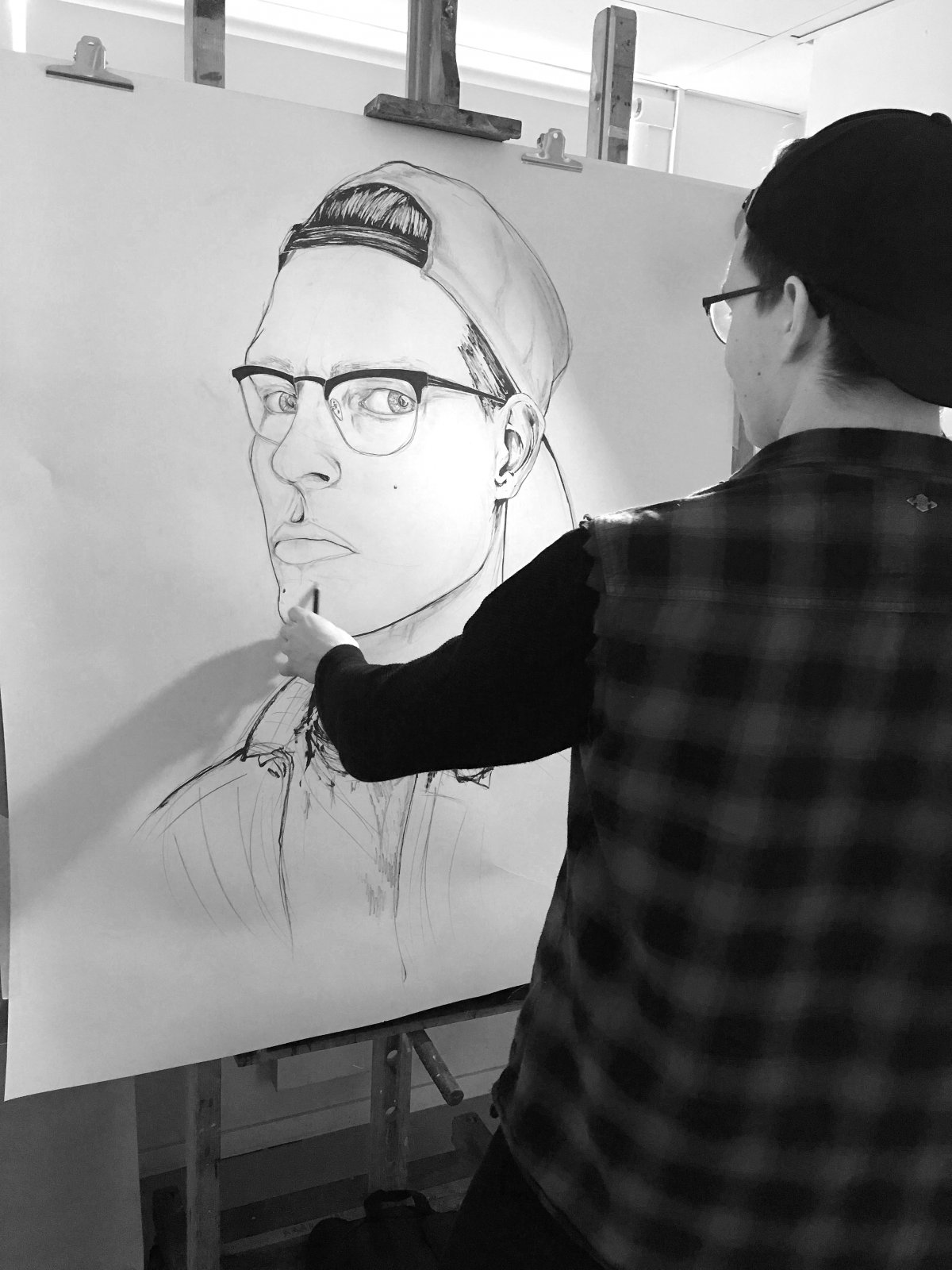 Portrett, tegning (i prosess)